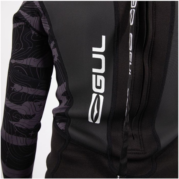 2025 Gul Junior Response 3/2mm Flatlock Back Zip Wetsuit RE1322-C1 - Black / Contour Camo